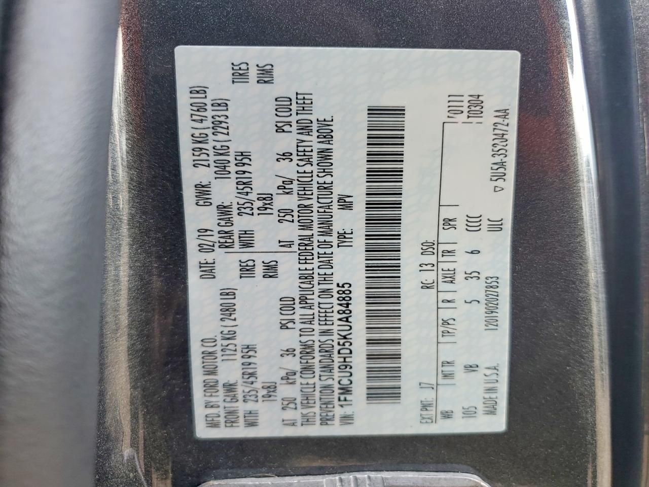 2019 Ford Escape sel