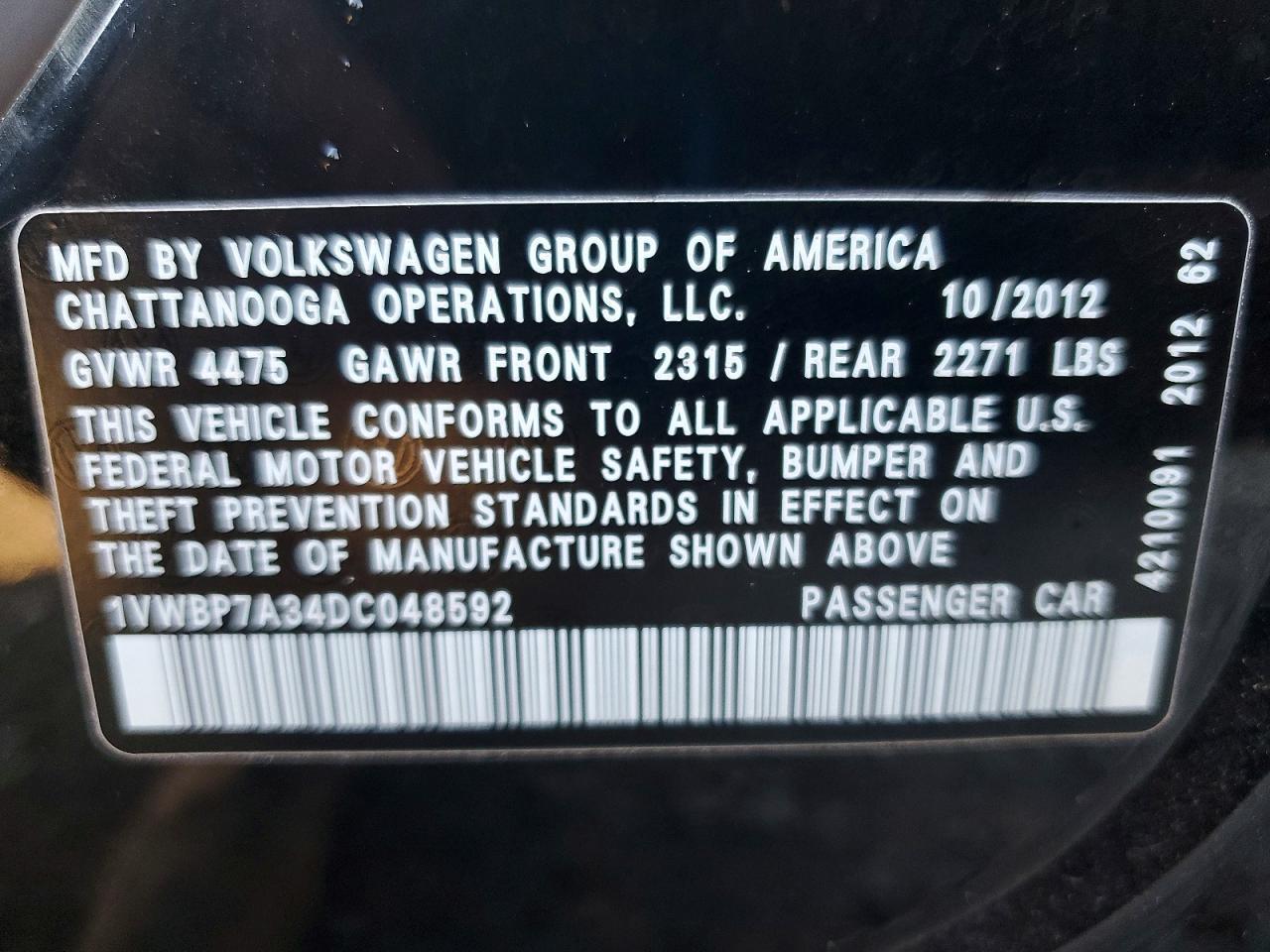 2013 Volkswagen Passat se