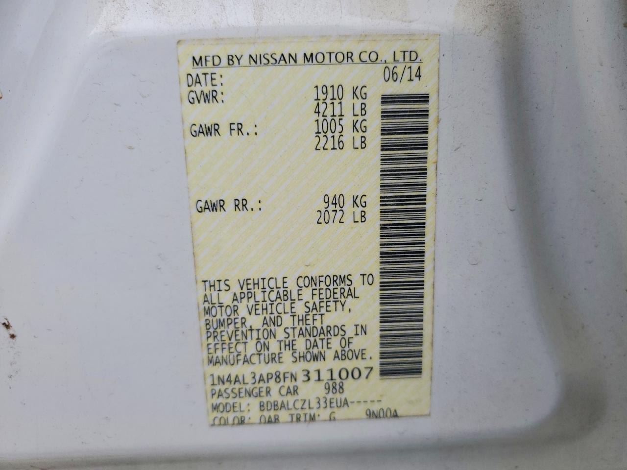 2015 Nissan Altima 2.5
