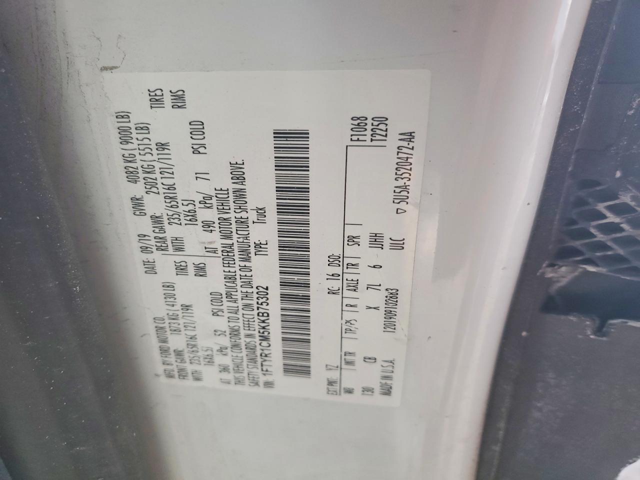 2019 Ford Transit T-250