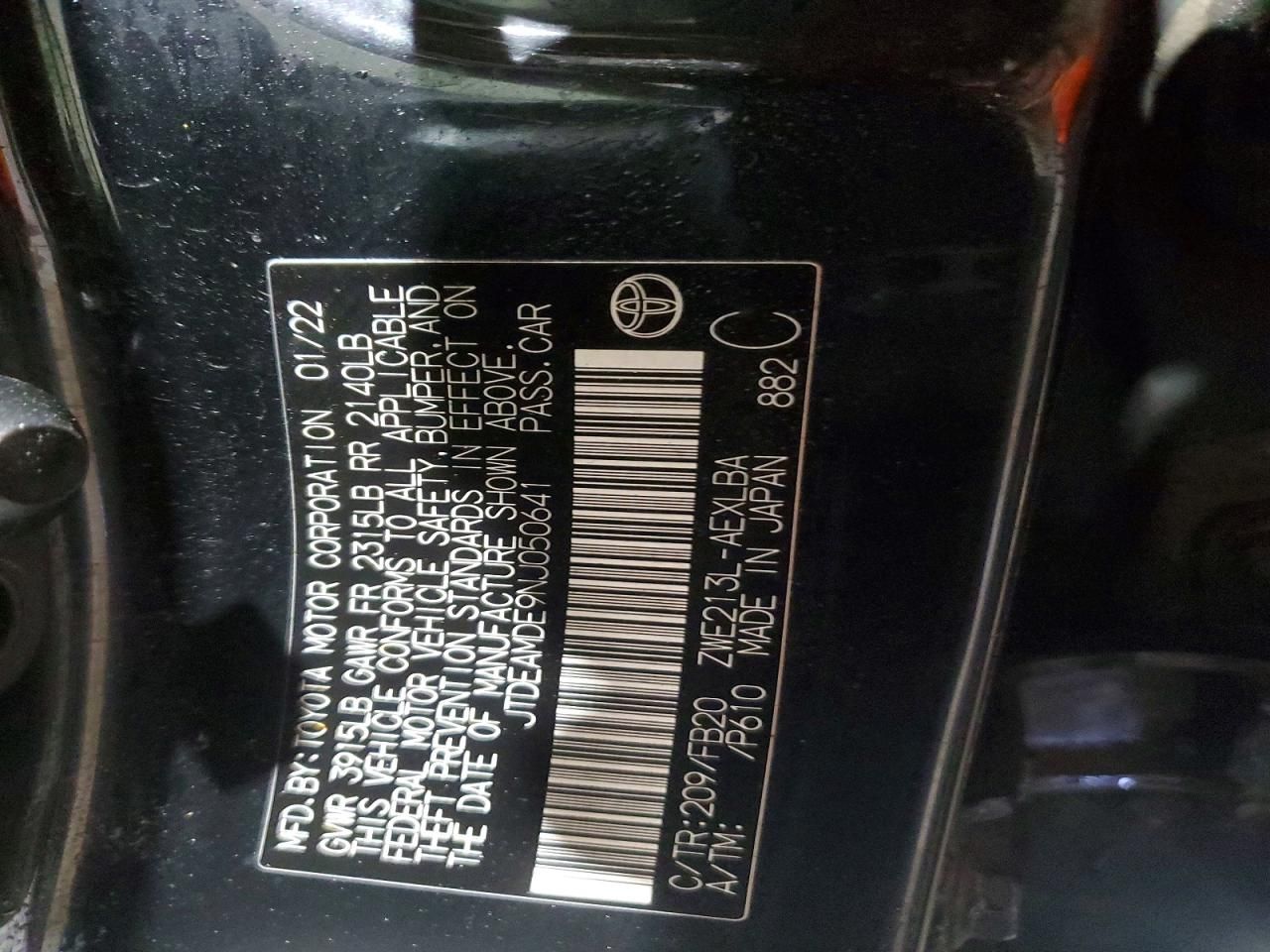 2022 Toyota Corolla le