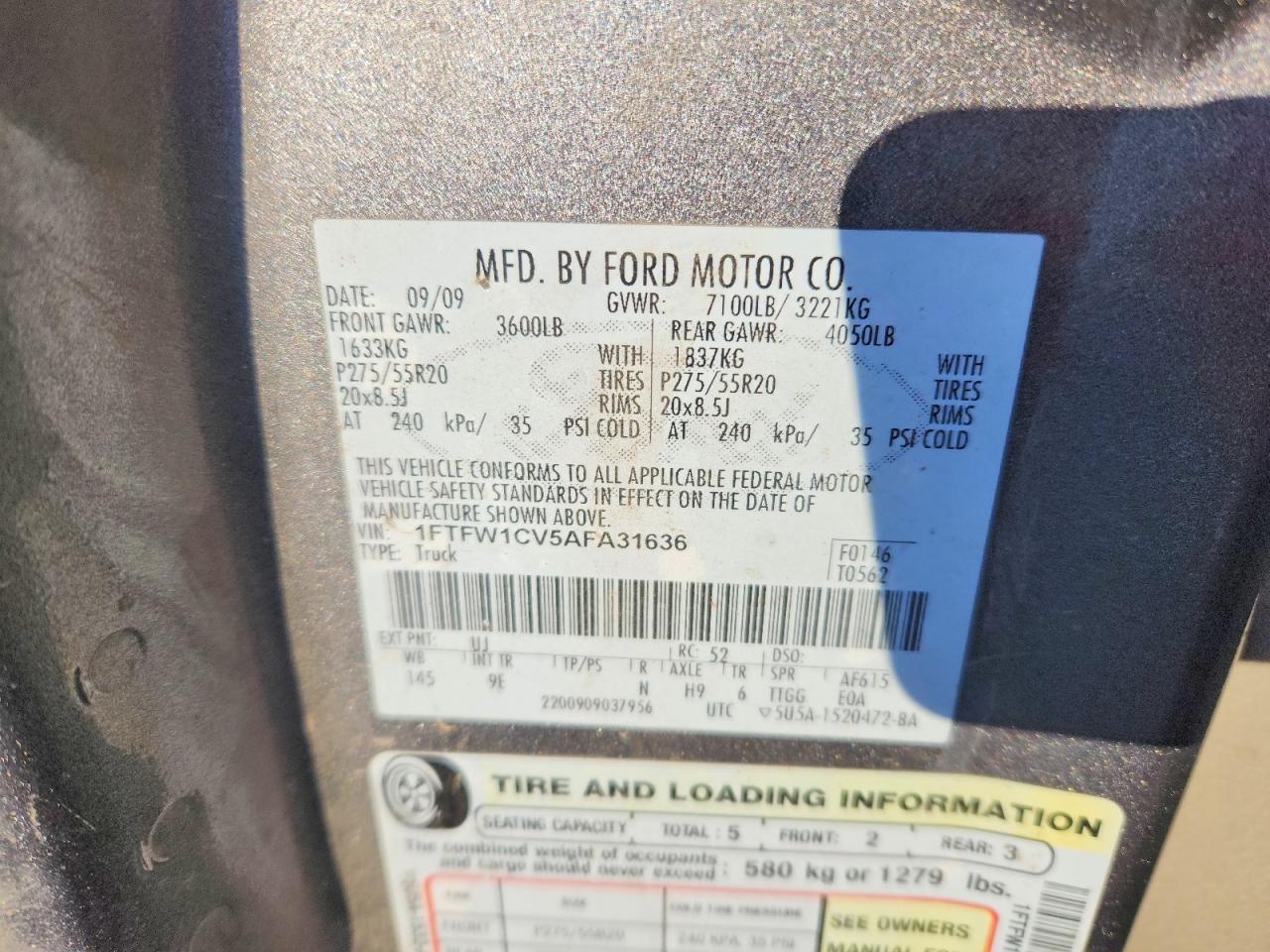 2010 Ford F150 Supercrew