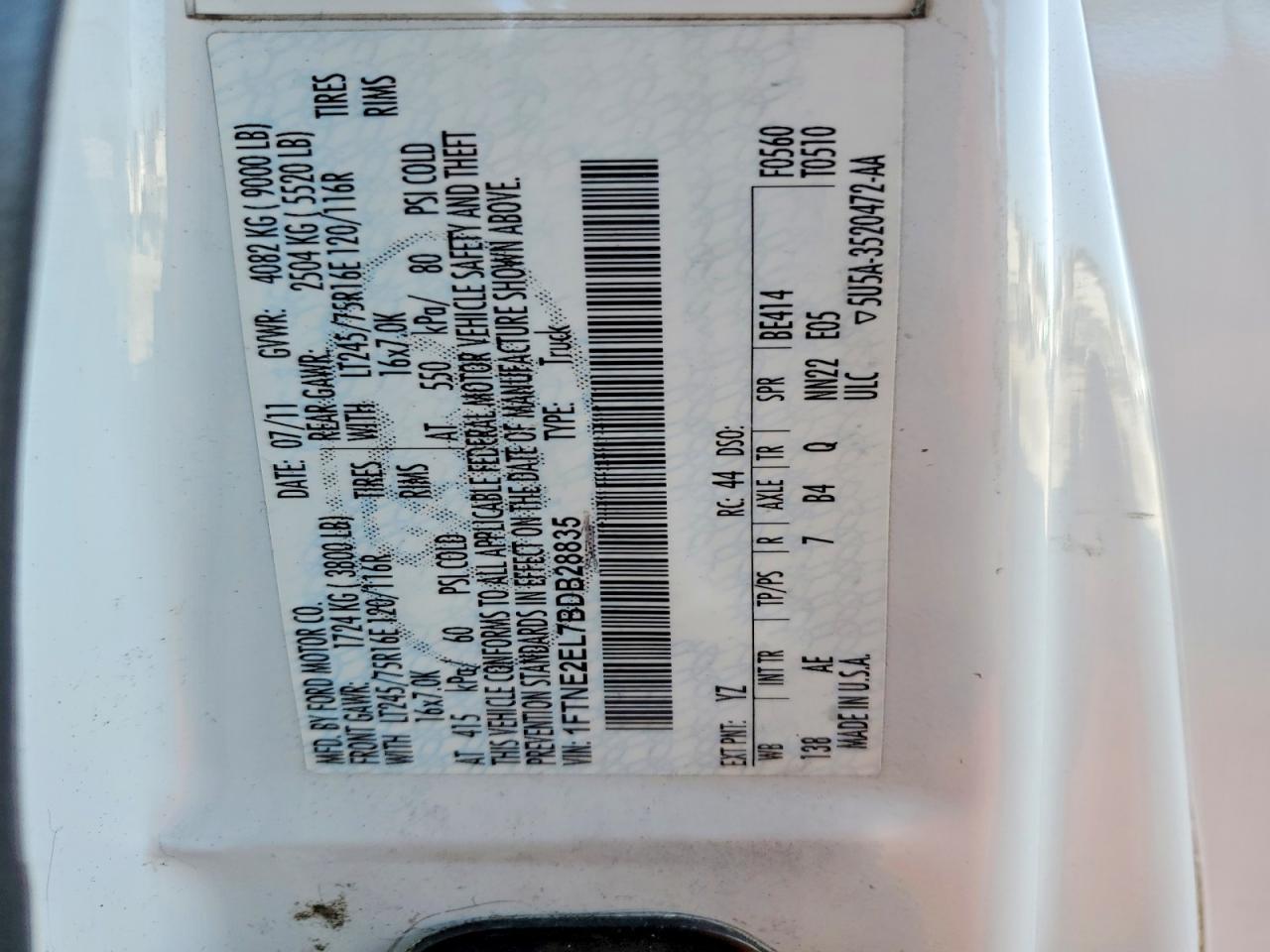 2011 Ford E250 Delivery Van