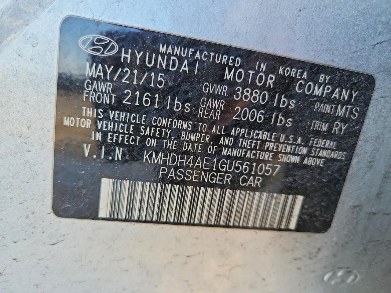 2016 Hyundai Elantra se