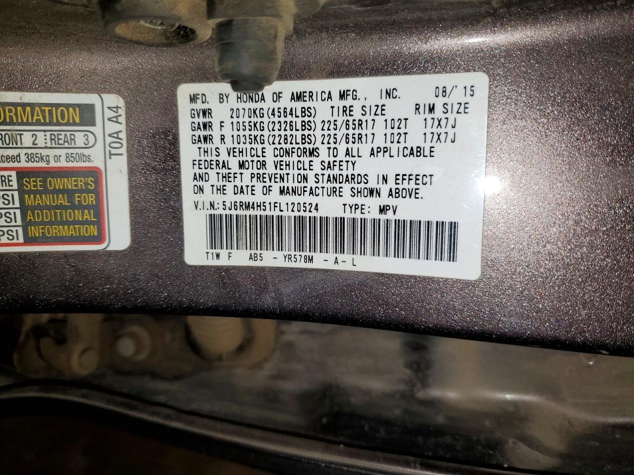 2015 Honda Cr-v ex