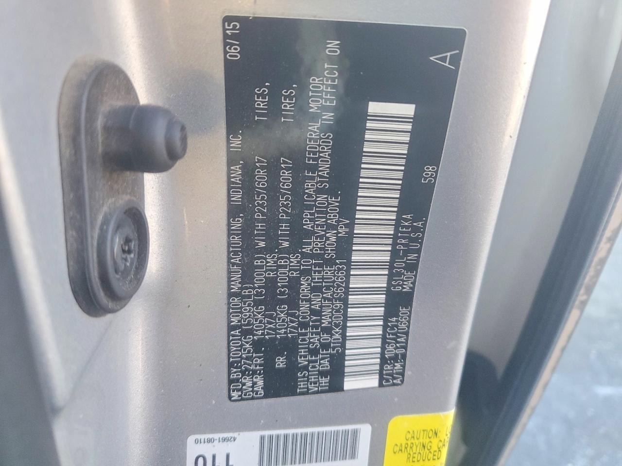 2015 Toyota Sienna le