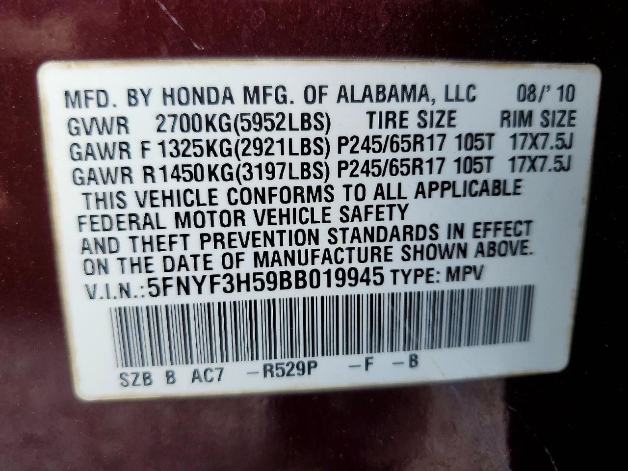 2011 Honda Pilot exl