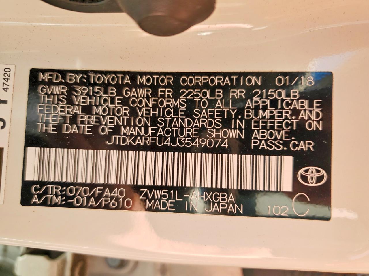 2018 Toyota Prius Three