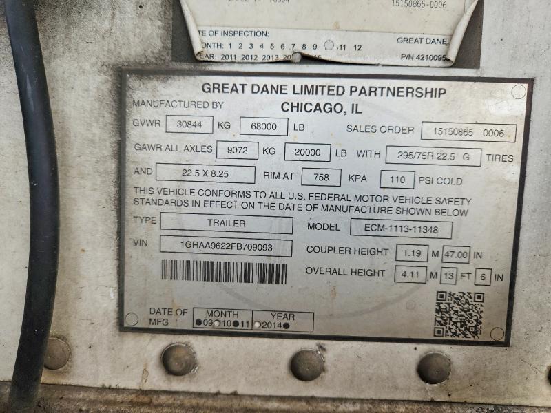 2015 Ggsd Refrigerated Van Trailer