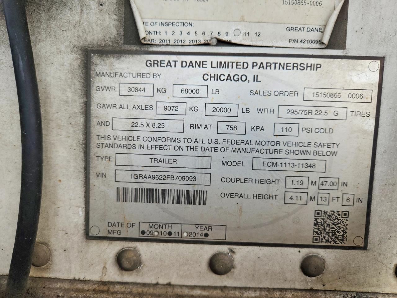 2015 Ggsd Refrigerated Van Trailer