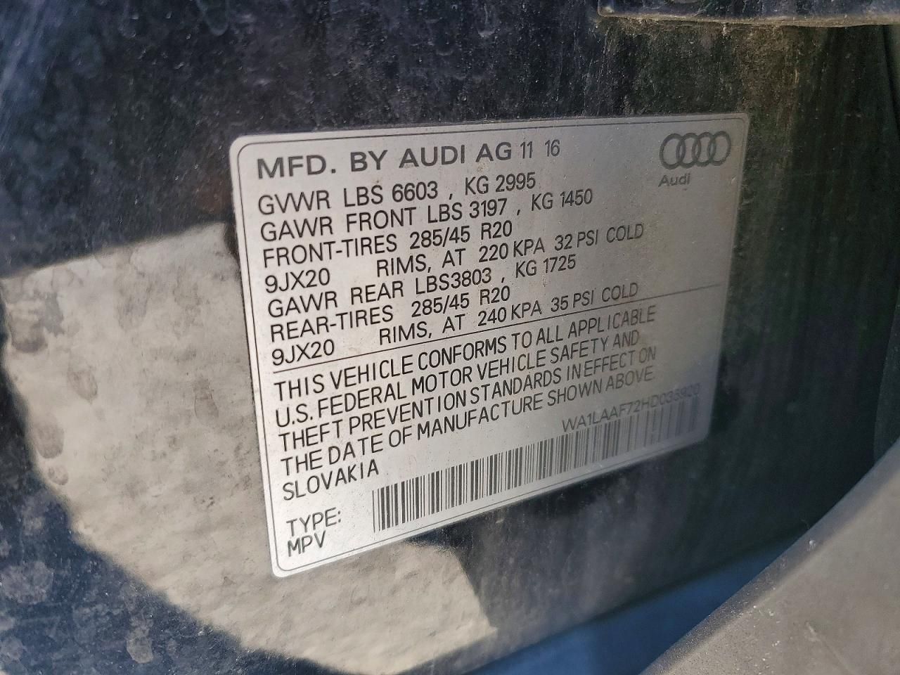 2017 Audi Q7 Premium Plus