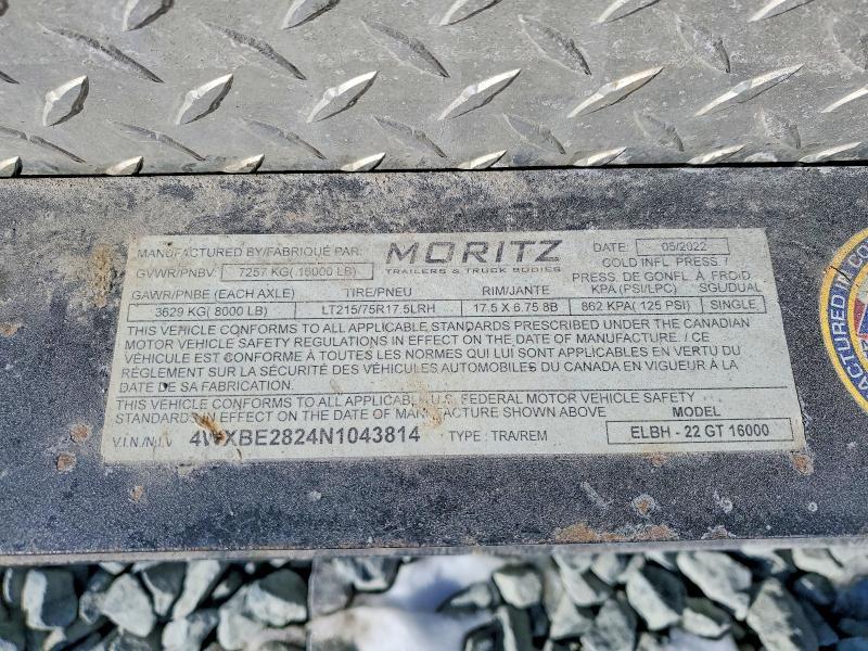 2022 Moritz Elbh-22 GT 16000 Equipment Trailer