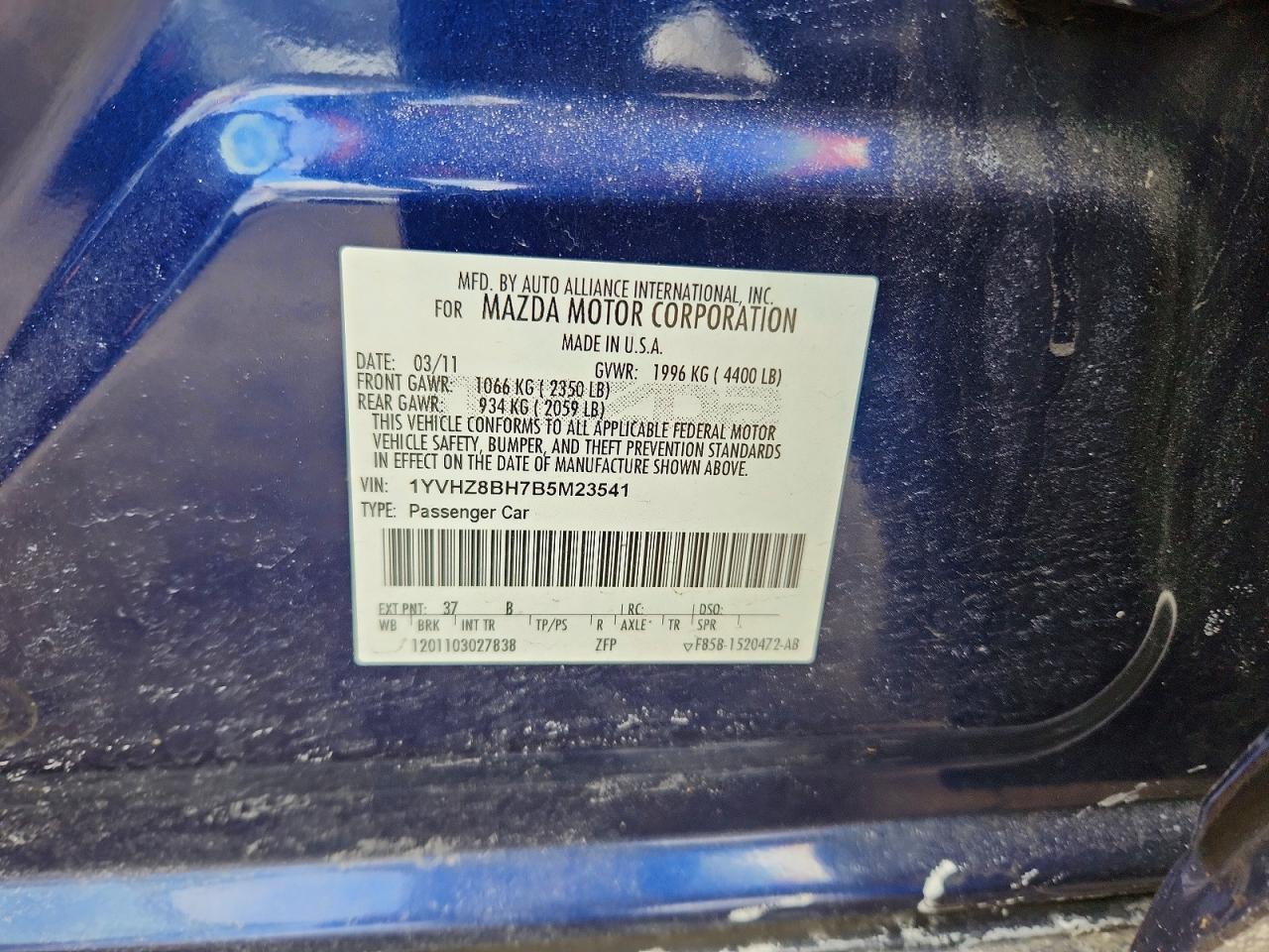 2011 Mazda 6 I