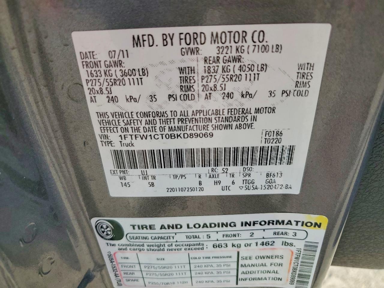 2011 Ford F150 Supercrew