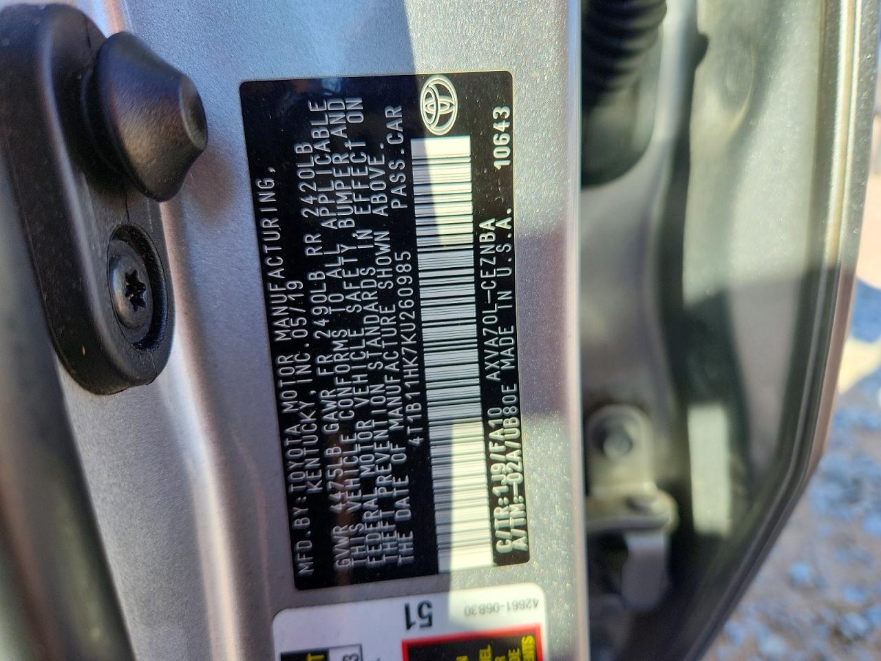 2019 Toyota Camry l