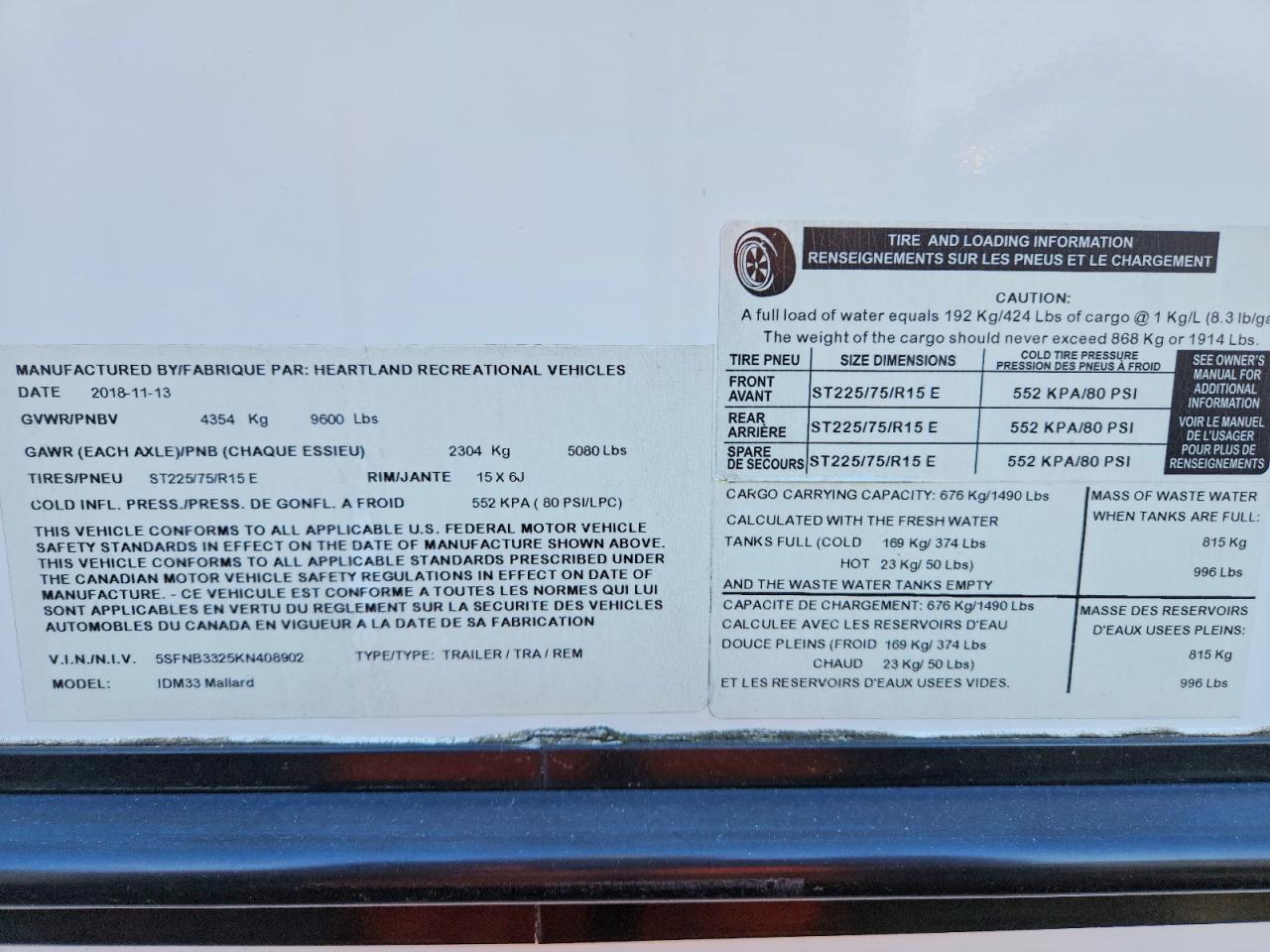 2019 Heartland IDM33 Mallard Camper