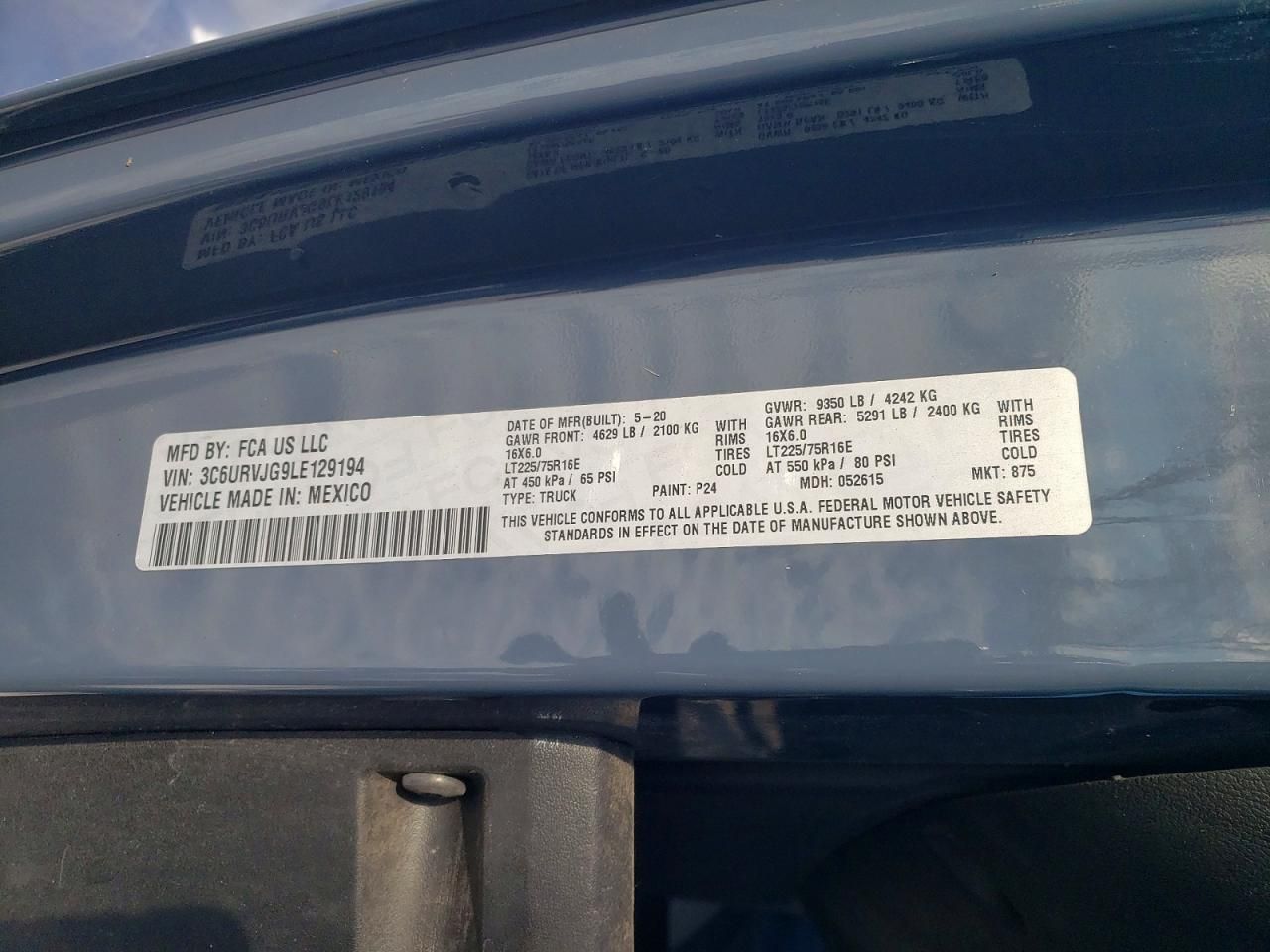 2020 Dodge RAM Promaster 3500 Delivery Van