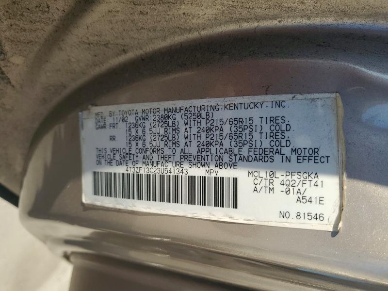 2003 Toyota Sienna le