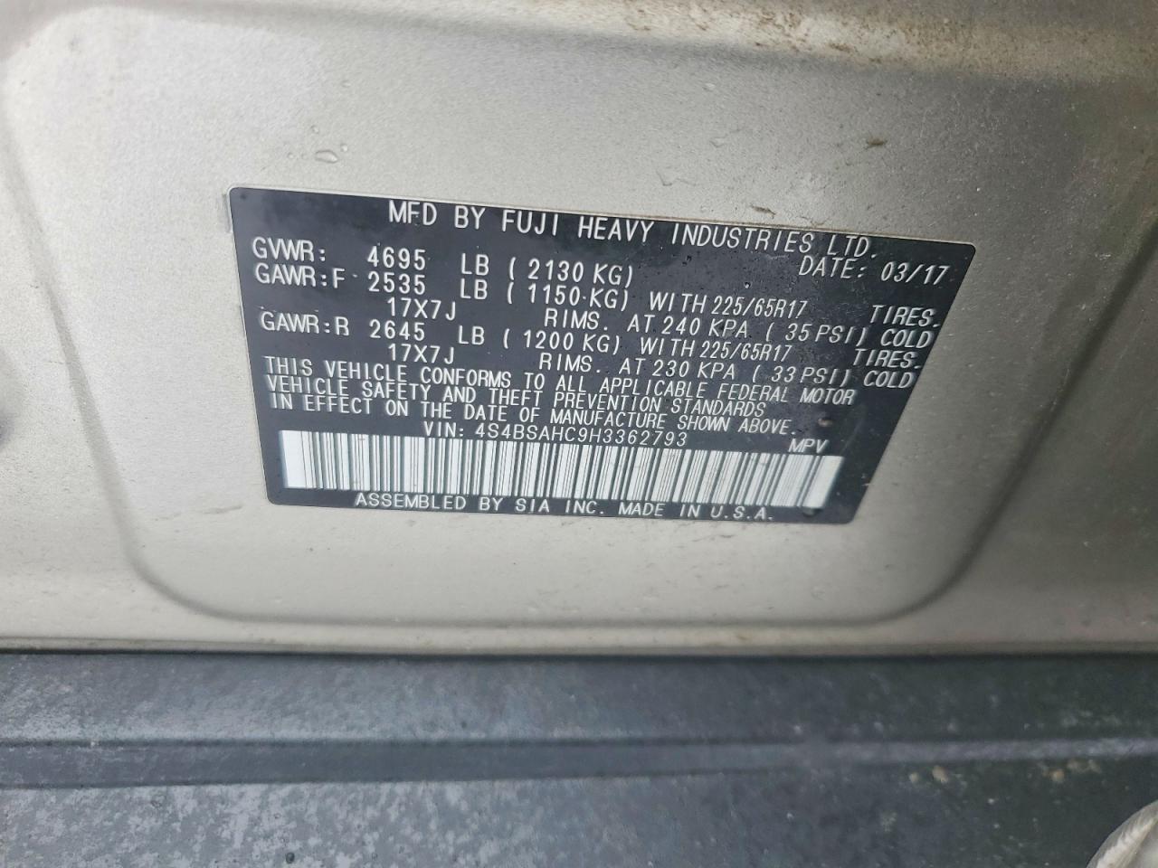2017 Subaru Outback 2.5i Premium
