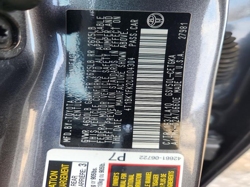 2012 Toyota Camry xle V6