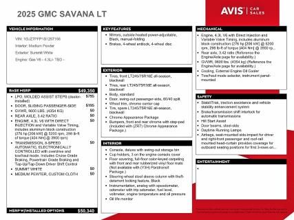 2025 GMC Savana G3500 lt