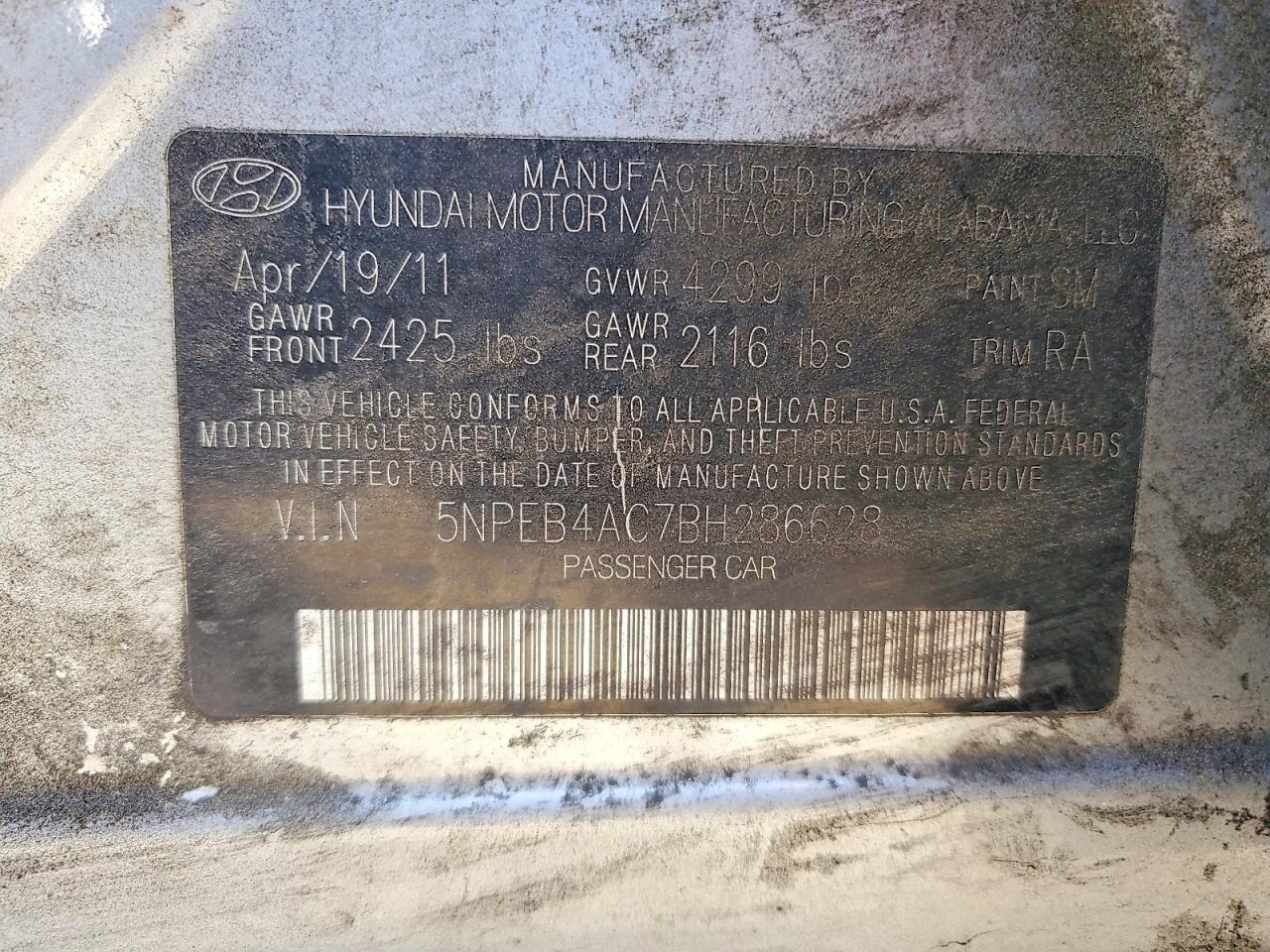 2011 Hyundai Sonata gls
