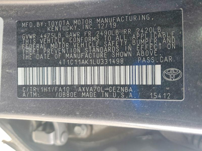 2020 Toyota Camry le