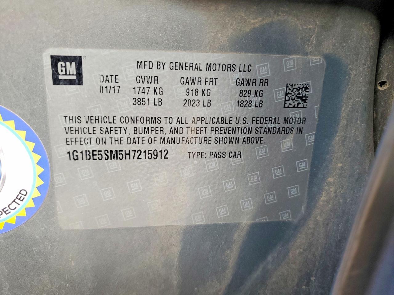 2017 Chevrolet Cruze lt