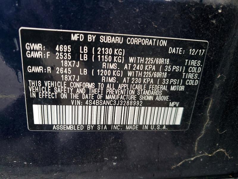 2018 Subaru Outback 2.5i Limited