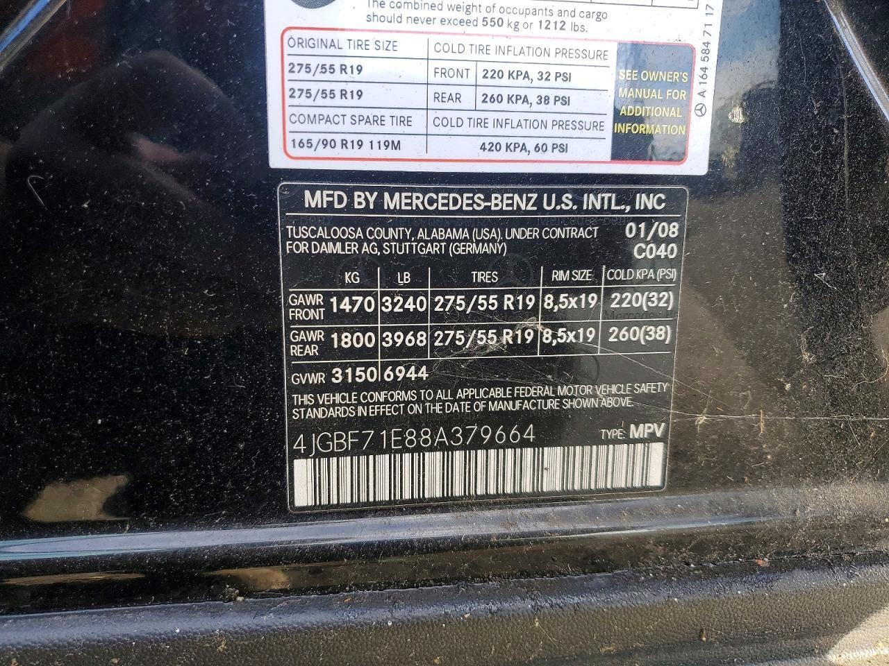 2008 Mercedes-Benz Gl 450 4matic