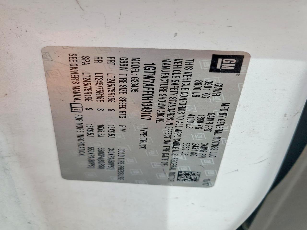 2017 GMC Savana G2500