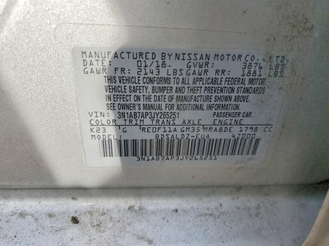 2018 Nissan Sentra s