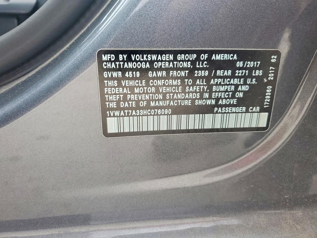 2017 Volkswagen Passat s