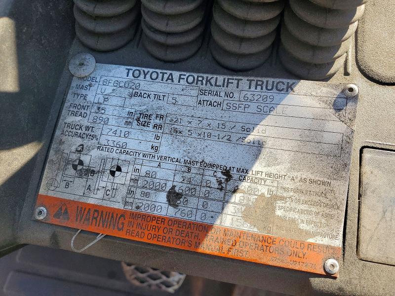 2014 Toyota 8FGCU20 Forklift