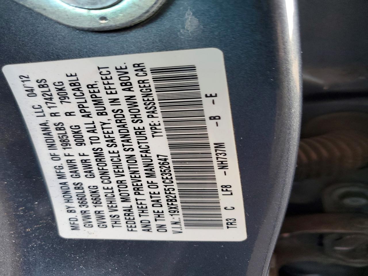 2012 Honda Civic lx