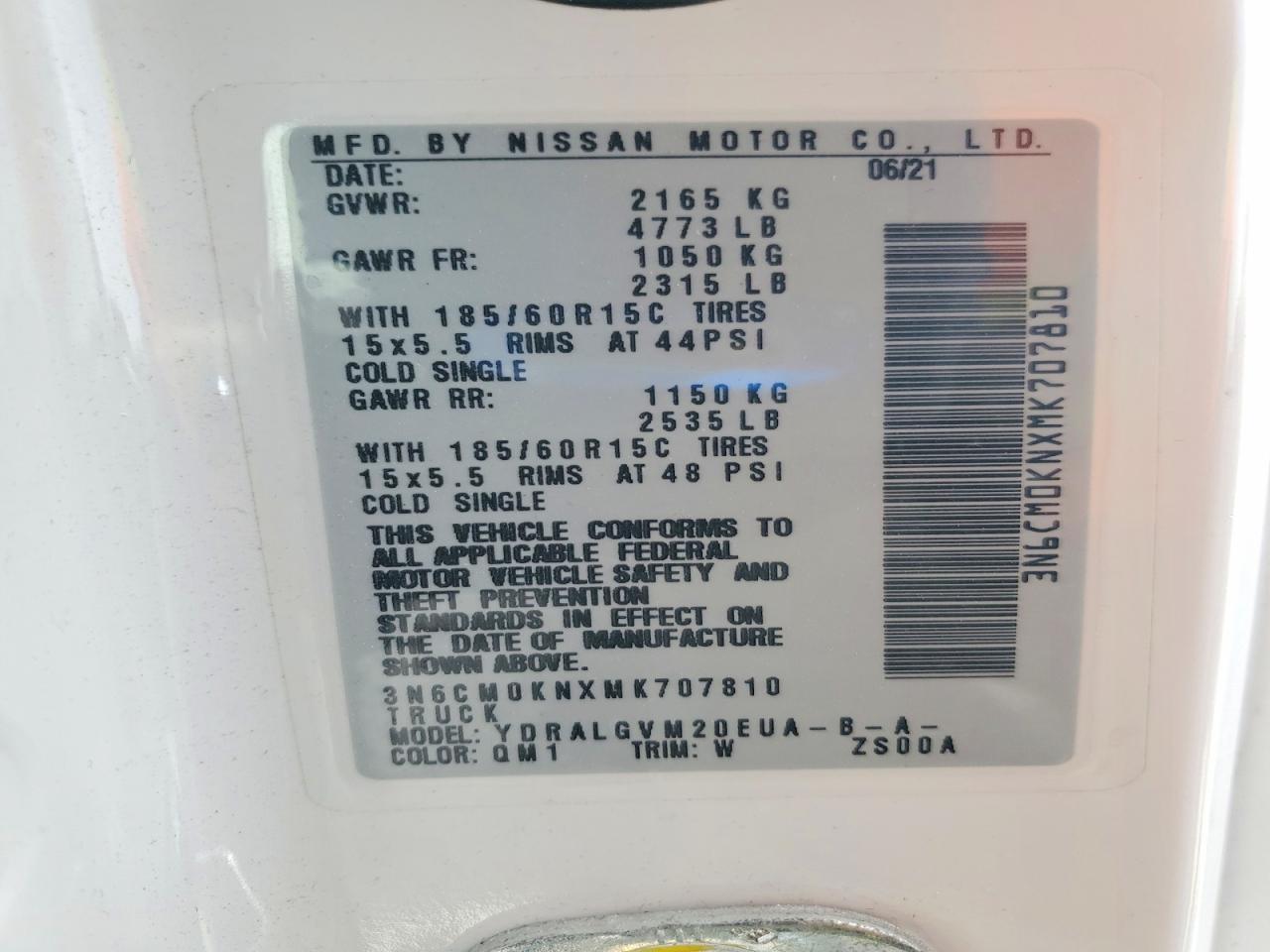 2021 Niss AN NV200 Utility / Service Van