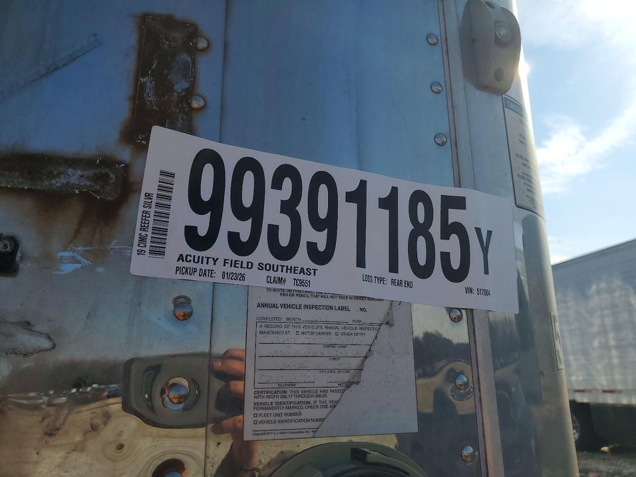 2019 Cimc Reefer Trailer Reefer-Refrigerated Van Trailer