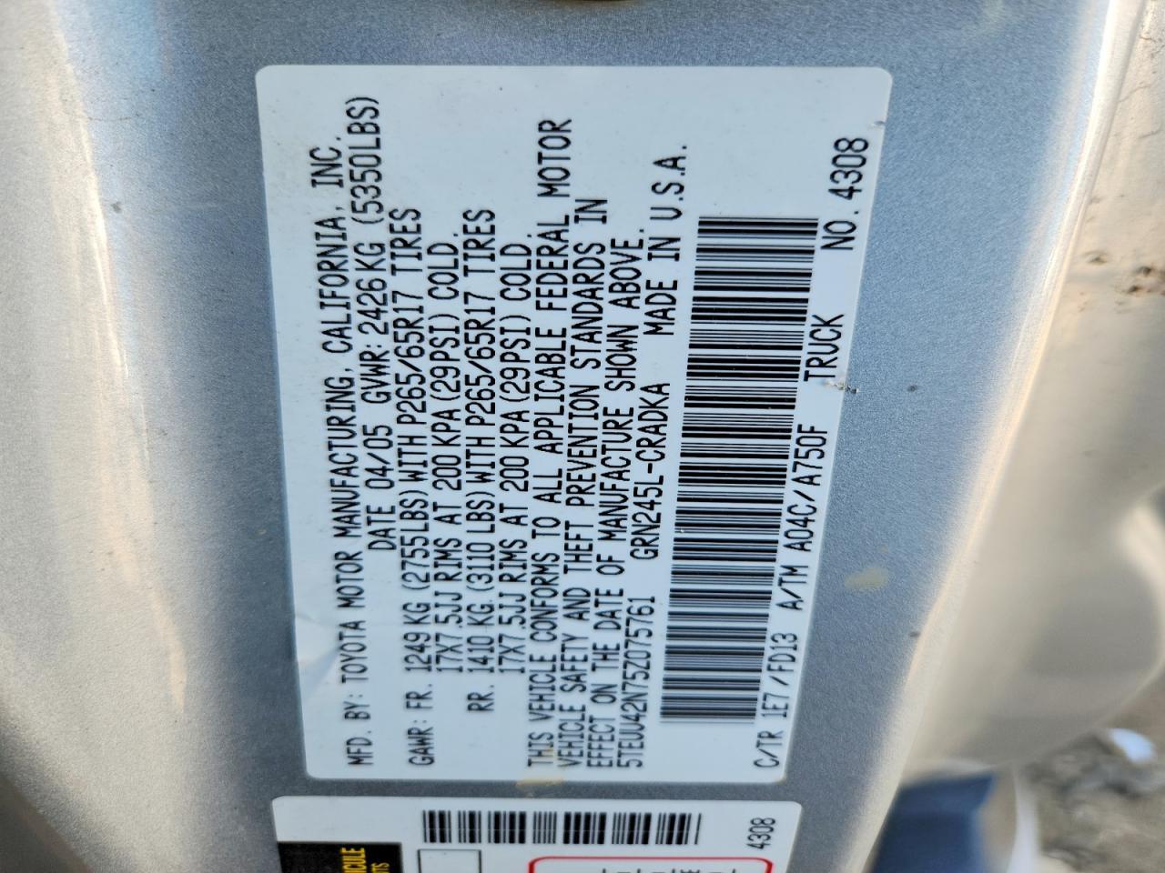 2005 Toyota Tacoma V6