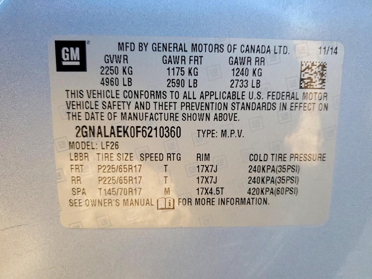 2015 Chevrolet Equinox ls
