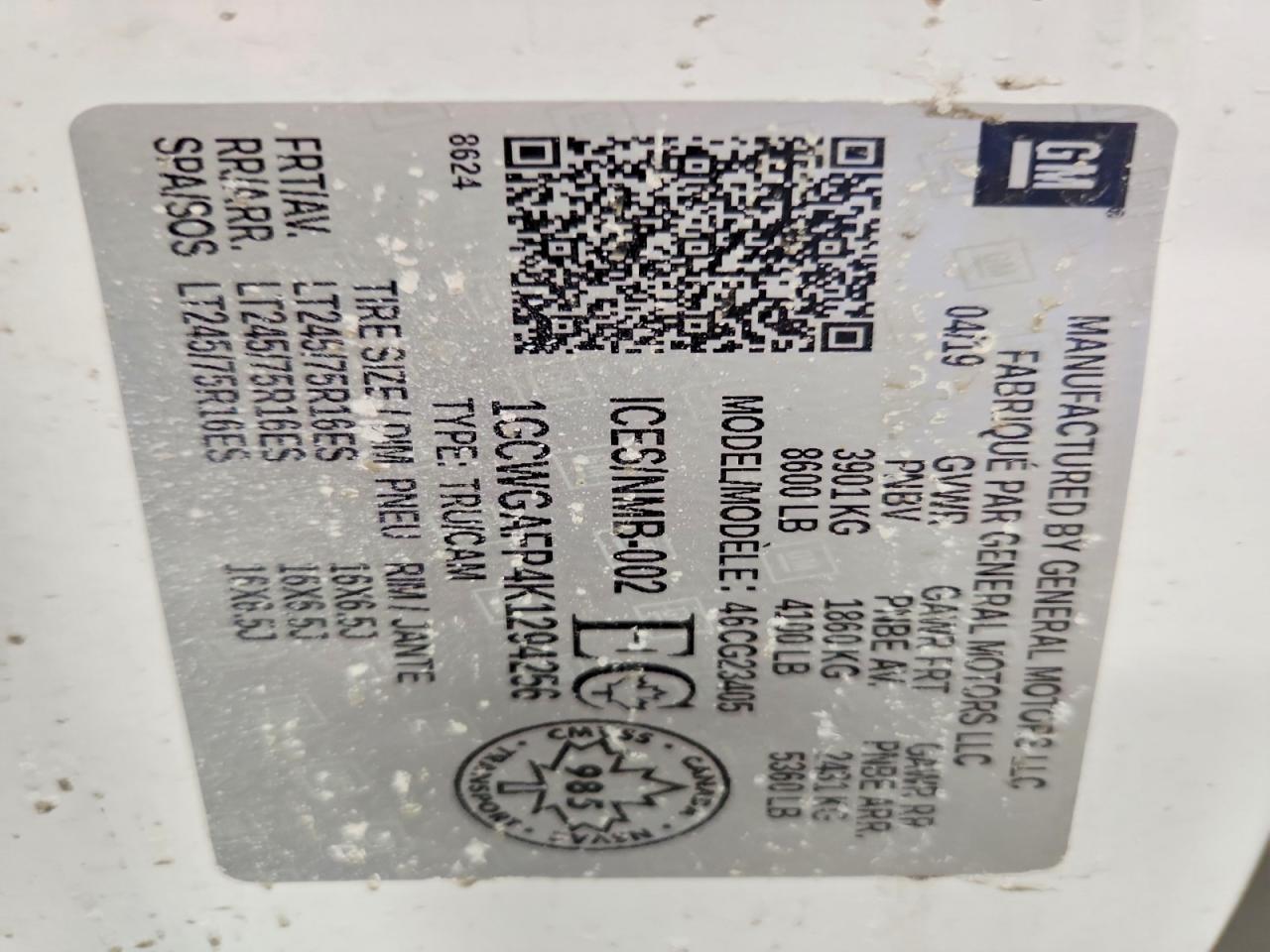 2019 Chevrolet Express G2500