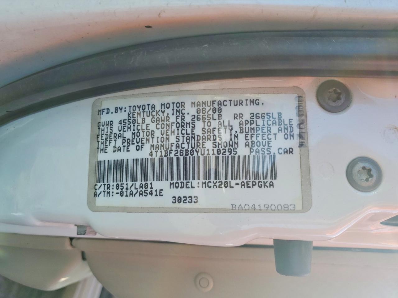 2000 Toyota Avalon xl
