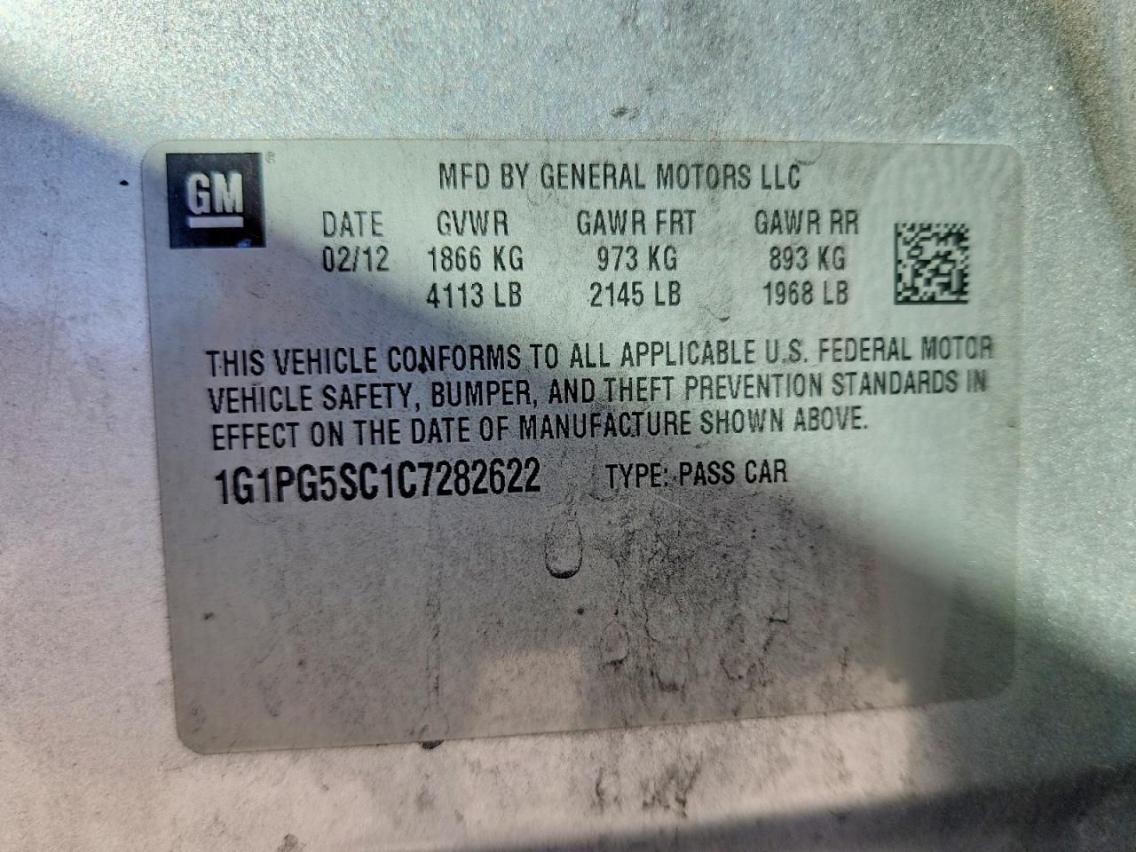 2012 Chevrolet Cruze lt