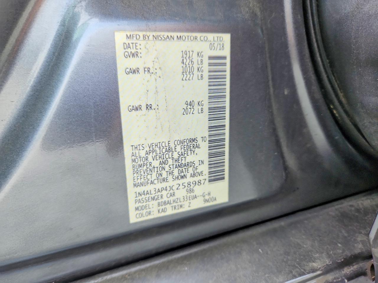 2018 Nissan Altima 2.5