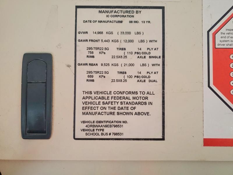 2014 Ic Corporation Re Series School-school bus