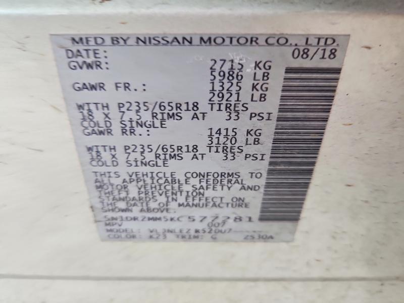 2019 Nissan Pathfinder sv