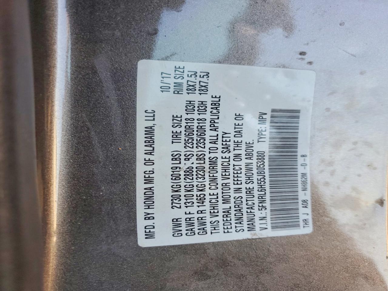 2018 Honda Odyssey ex