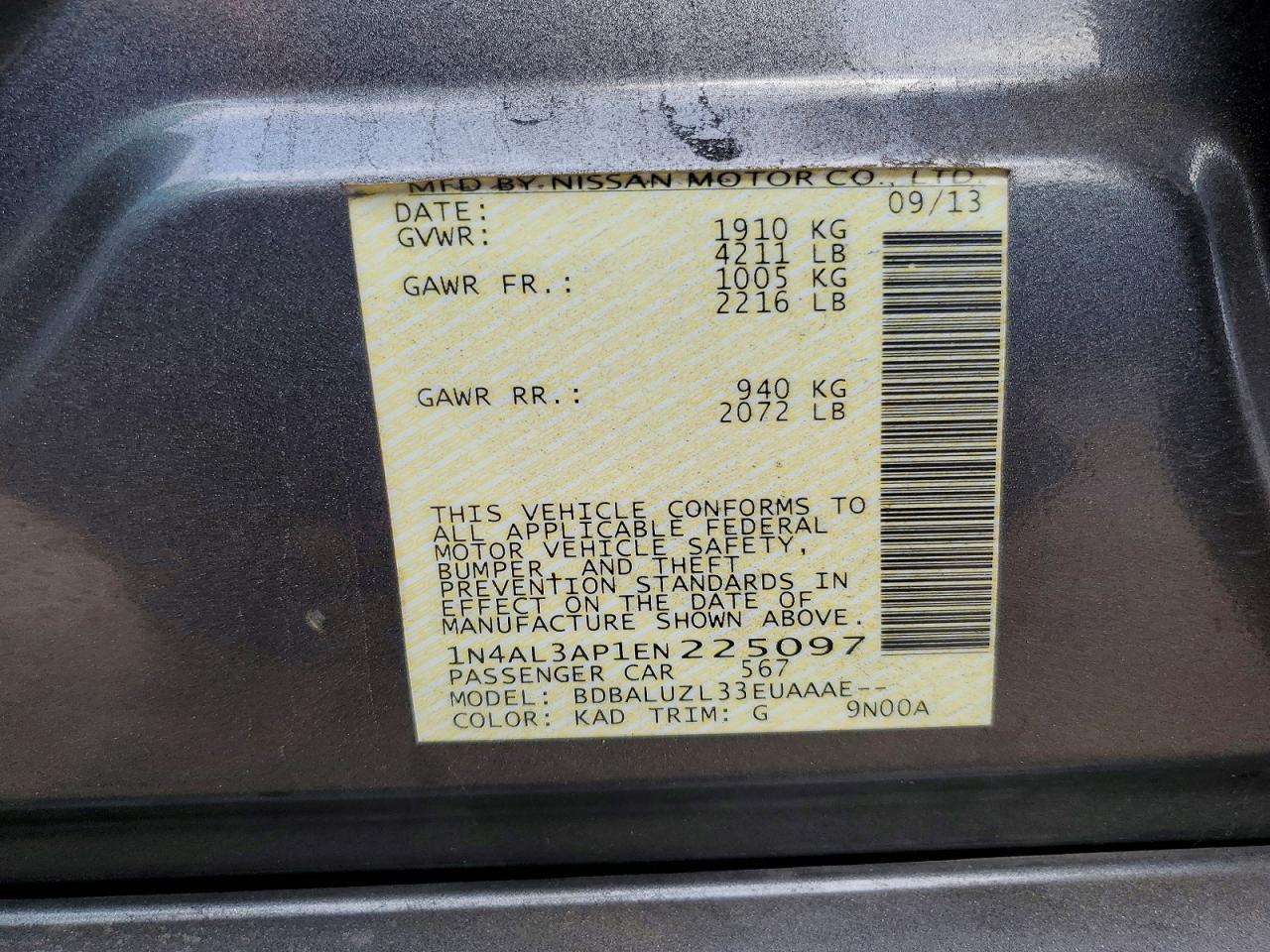 2014 Nissan Altima 2.5 sv