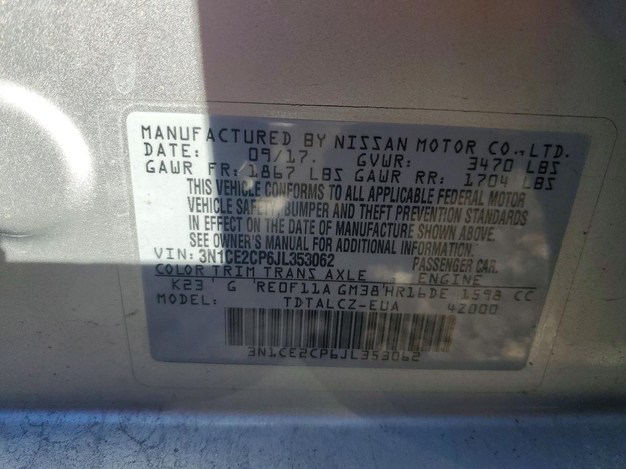 2018 Nissan Versa Note s
