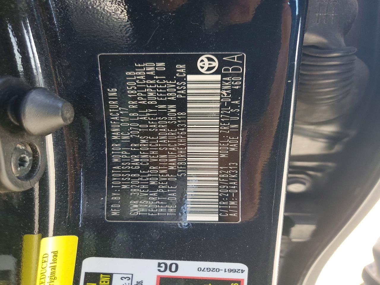 2017 Toyota Corolla l