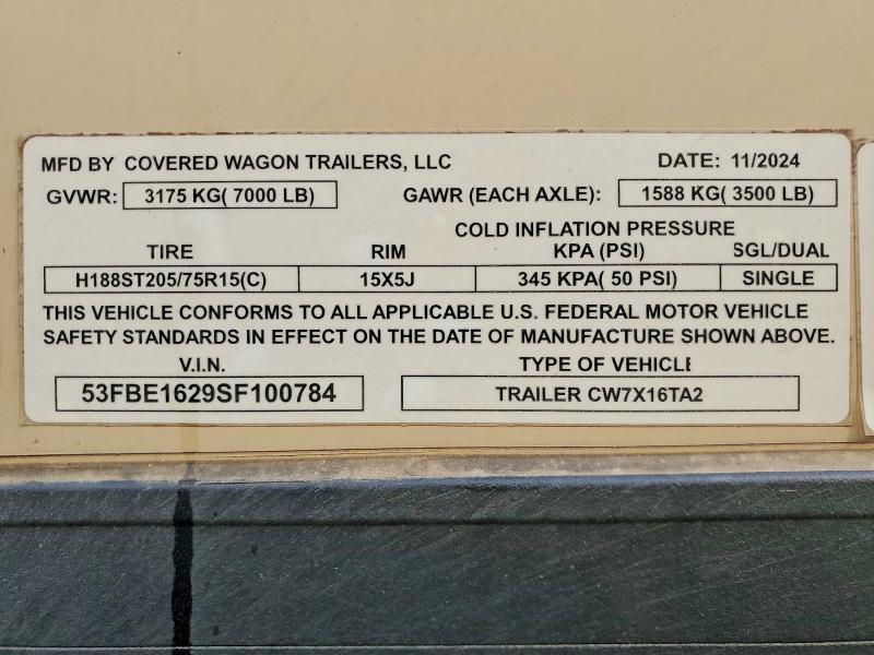 2025 Covered Wagon Traile Wagon Trailer